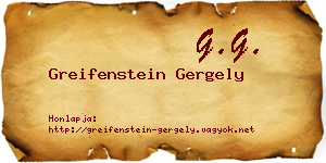 Greifenstein Gergely névjegykártya